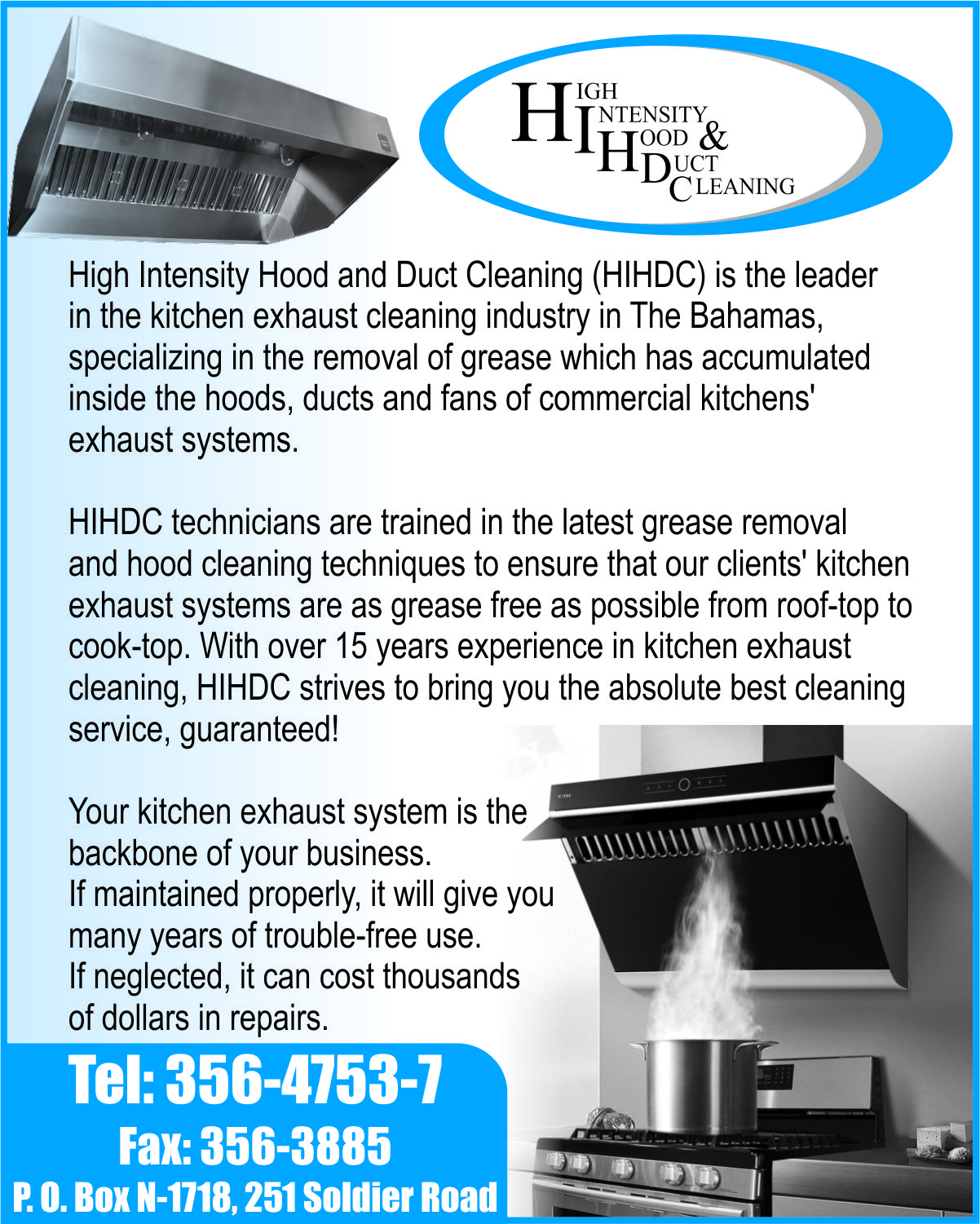 High Intensity Hood & Duct Cleaning - Kitchen Hood & Duct Cleaning