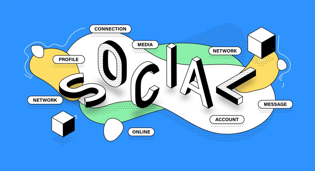 Social media word graphic

