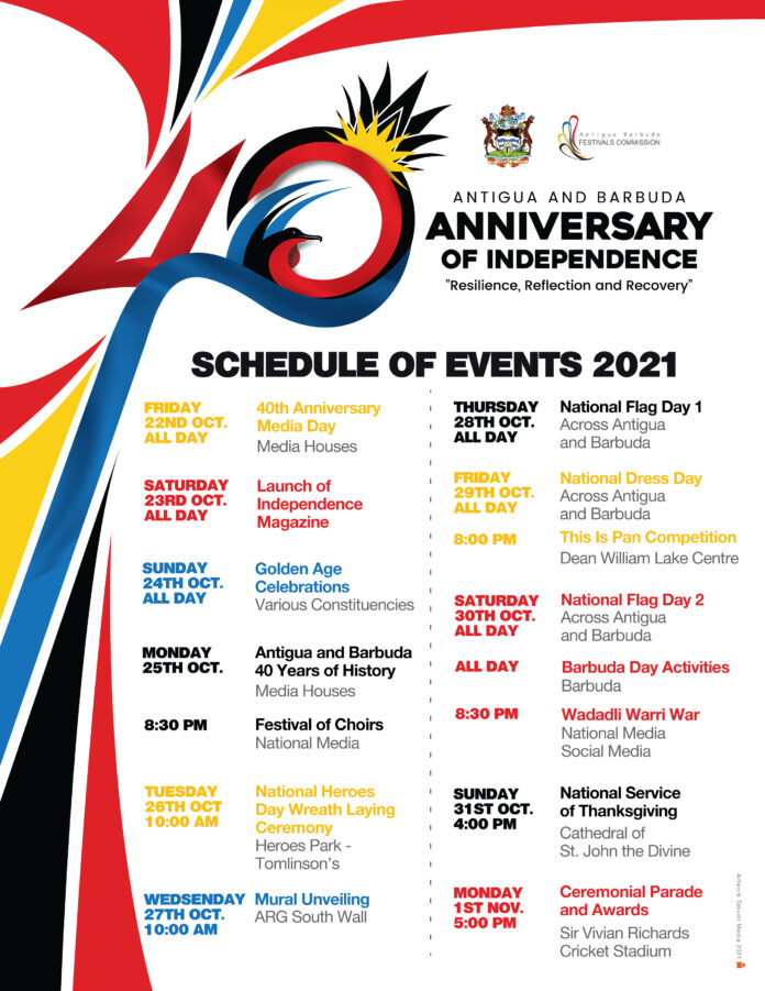 Antigua Independence 2021 schedule