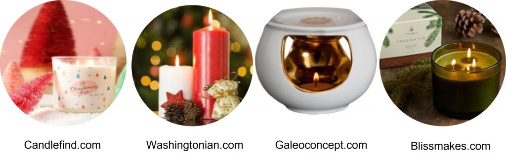 Findyello article giving tips choosing Christmas decorations with image showing scented candles 