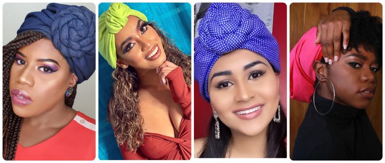 Findyello Within Our Borders article featuring Afrocessories pre-tied headwraps with image of smiling women wearing pre-tied turbans