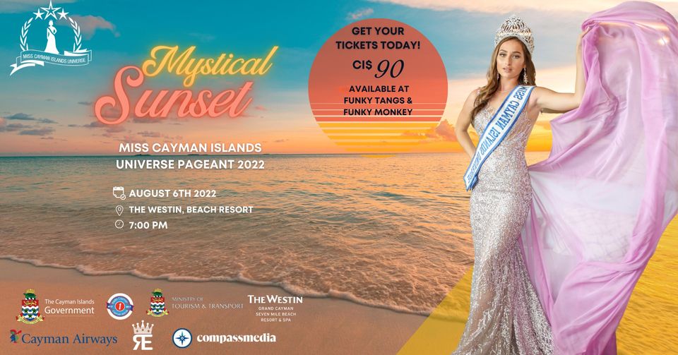 Promotional flyer of the 2022 Miss Cayman Islands Universe pageant 